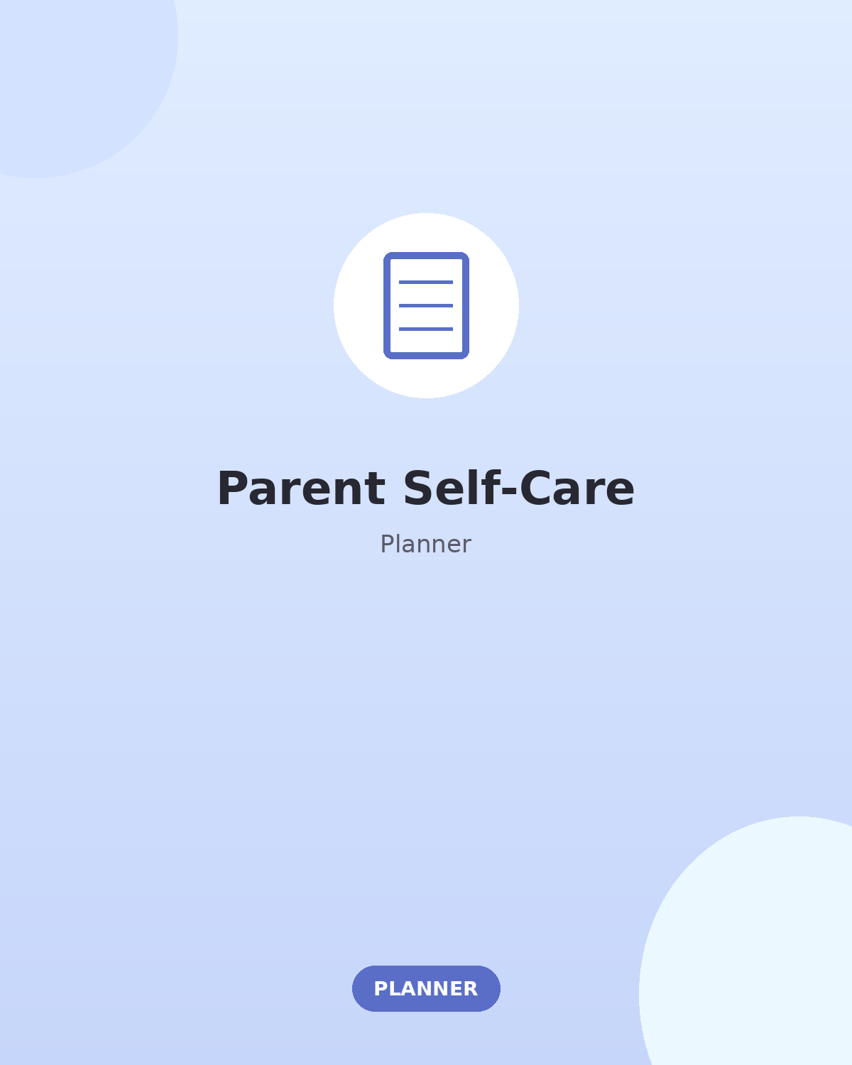 Parent Self-Care Planner