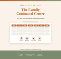 Family Command Center printable household planner cover, Kree Health and Wellness
