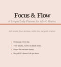 Focus & Flow — ADHD Daily Planner (Printable PDF)